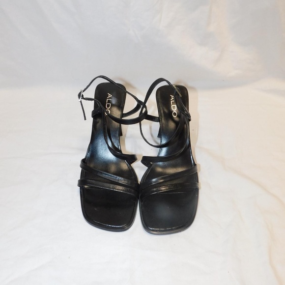 Aldo Square Open-Toe Black Heels (Size 6.5 Women's) - Picture 4 of 4